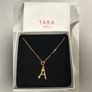 Tar JWLS with letter “A” pendant 18k gold plated